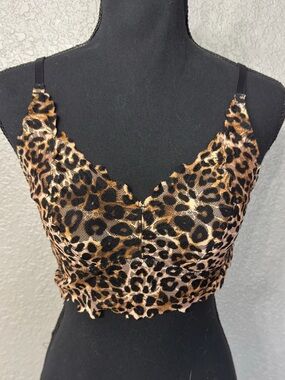 Victorias Secret PINK Women’s Sz M Cheetah Print Lace Bralette Crop Top